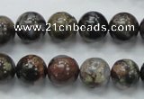 COP267 15.5 inches 12mm round natural grey opal gemstone beads