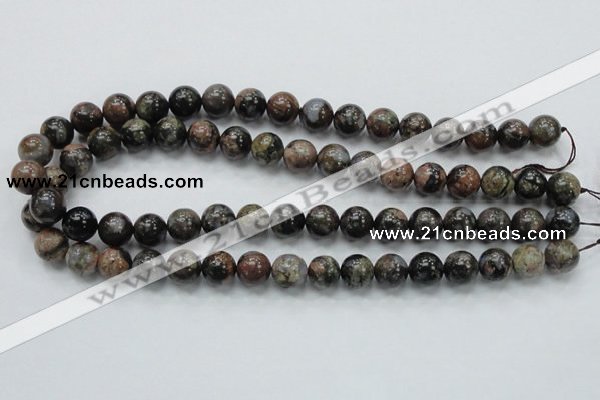 COP267 15.5 inches 12mm round natural grey opal gemstone beads