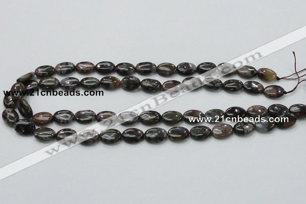 COP269 15.5 inches 10*14mm oval natural grey opal gemstone beads