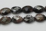 COP273 15.5 inches 10*14mm faceted oval natural grey opal gemstone beads