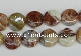 COP309 15.5 inches 12mm flat round brandy opal gemstone beads wholesale