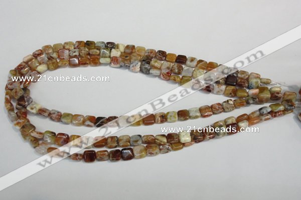 COP320 15.5 inches 8*8mm square brandy opal gemstone beads wholesale