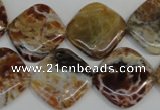 COP325 15.5 inches 20*20mm diamond brandy opal gemstone beads wholesale