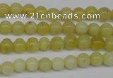 COP330 15.5 inches 4mm round yellow opal gemstone beads wholesale