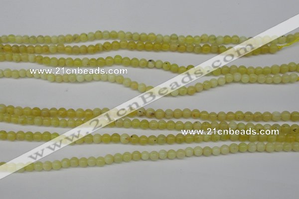 COP330 15.5 inches 4mm round yellow opal gemstone beads wholesale