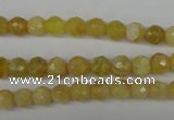 COP334 15.5 inches 6mm faceted round yellow opal gemstone beads