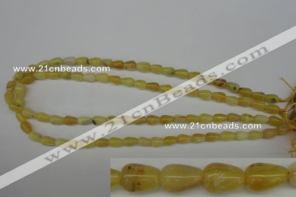 COP337 15.5 inches 6*9mm teardrop yellow opal gemstone beads