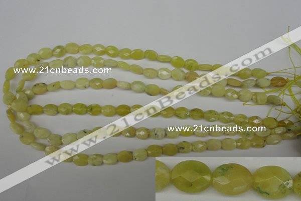 COP342 15.5 inches 8*10mm faceted oval yellow opal gemstone beads