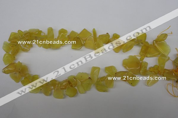 COP348 Top-drilled 7*8mm – 24*25mm freeform yellow opal gemstone beads
