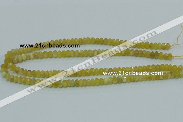 COP352 15.5 inches 5*8mm faceted rondelle yellow opal gemstone beads wholes