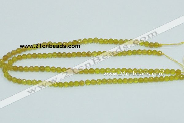 COP353 15.5 inches 6mm faceted round yellow opal gemstone beads wholesale