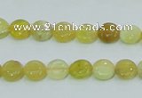 COP358 15.5 inches 8mm coin yellow opal gemstone beads wholesale