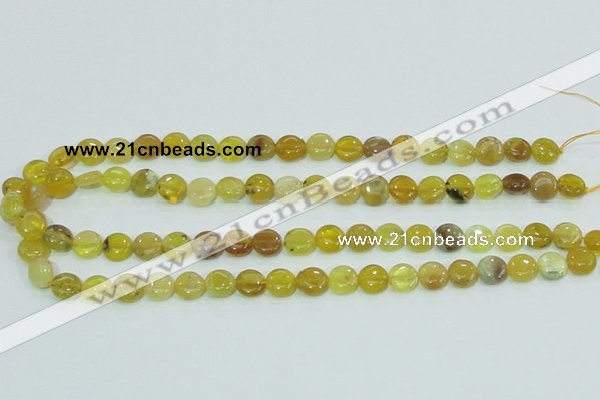 COP359 15.5 inches 10mm coin yellow opal gemstone beads wholesale