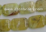 COP374 15.5 inches 15*20mm rectangle yellow opal gemstone beads