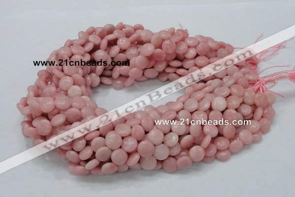 COP413 15.5 inches 10mm flat round Chinese pink opal gemstone beads