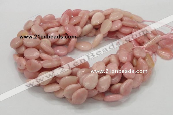 COP424 15.5 inches 12*18mm flat teardrop Chinese pink opal gemstone beads