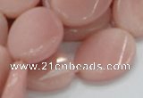 COP426 15.5 inches 18*25mm twisted oval Chinese pink opal gemstone beads