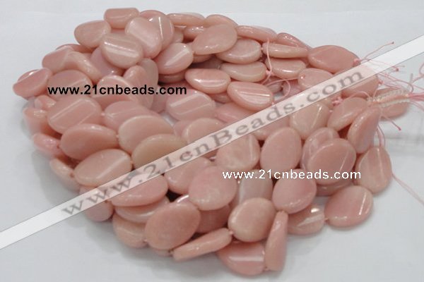 COP426 15.5 inches 18*25mm twisted oval Chinese pink opal gemstone beads