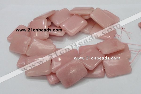 COP429 15.5 inches 30*40mm rectangle Chinese pink opal gemstone beads