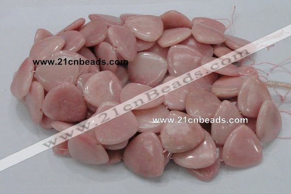 COP430 15.5 inches 30*30mm triangle Chinese pink opal gemstone beads