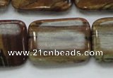 COP434 15.5 inches 22*30mm rectangle natural brown opal gemstone beads