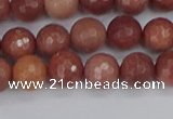 COP442 15.5 inches 6mm faceted round African blood jasper beads