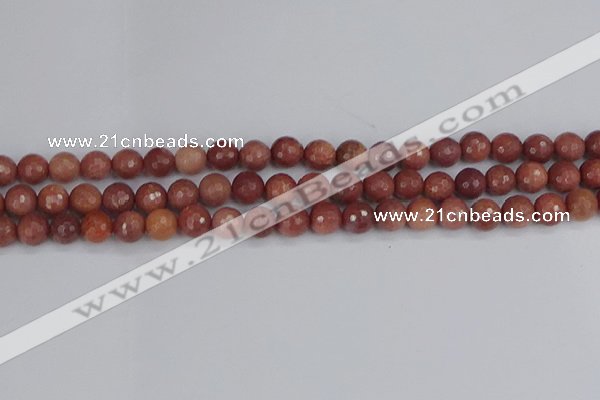 COP442 15.5 inches 6mm faceted round African blood jasper beads