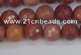 COP443 15.5 inches 8mm faceted round African blood jasper beads