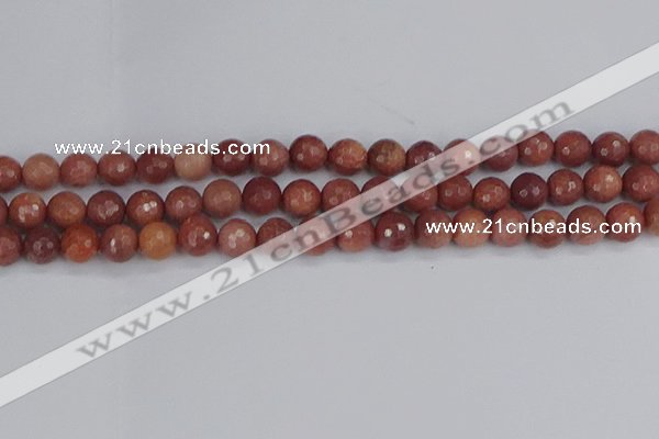 COP443 15.5 inches 8mm faceted round African blood jasper beads