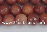 COP444 15.5 inches 10mm faceted round African blood jasper beads