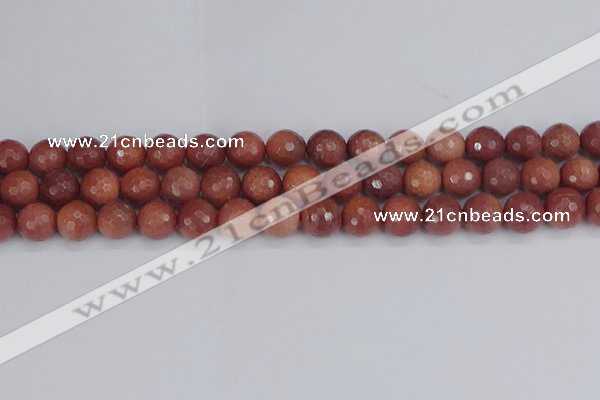 COP444 15.5 inches 10mm faceted round African blood jasper beads