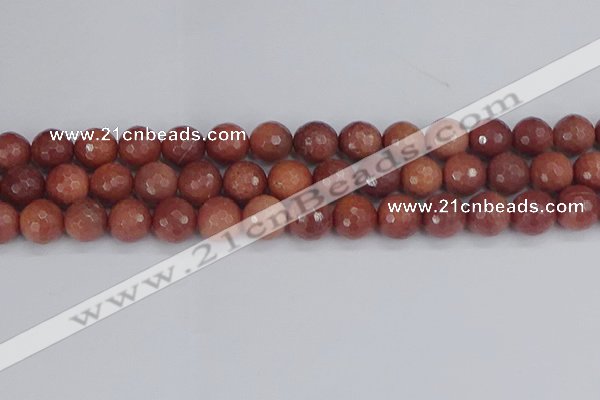 COP445 15.5 inches 12mm faceted round African blood jasper beads