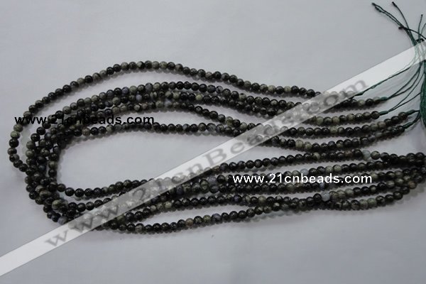 COP451 15.5 inches 4mm round natural grey opal gemstone beads