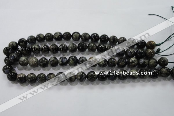 COP455 15.5 inches 12mm round natural grey opal gemstone beads