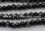 COP461 15.5 inches 6mm faceted round natural grey opal gemstone beads