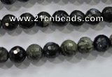 COP462 15.5 inches 8mm faceted round natural grey opal gemstone beads