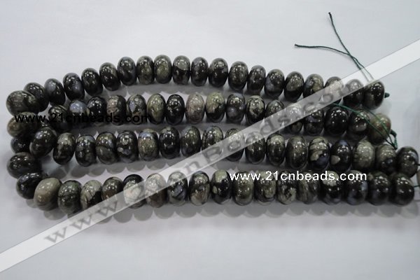 COP472 15.5 inches 10*16mm rondelle natural grey opal gemstone beads