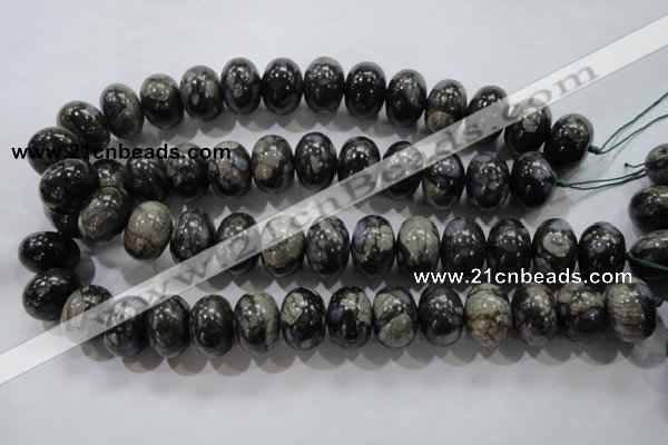 COP473 15.5 inches 13*18mm rondelle natural grey opal gemstone beads