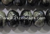 COP474 15.5 inches 15*20mm rondelle natural grey opal gemstone beads