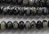 COP475 15.5 inches 6*10mm faceted rondelle natural grey opal beads