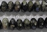 COP476 15.5 inches 8*14mm faceted rondelle natural grey opal beads