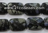 COP490 15.5 inches 13*18mm faceted rectangle natural grey opal beads