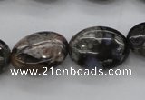 COP496 15.5 inches 10*14mm oval natural grey opal gemstone beads