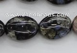 COP497 15.5 inches 12*16mm oval natural grey opal gemstone beads