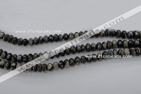 COP498 15.5 inches 5*8mm faceted rondelle natural grey opal beads