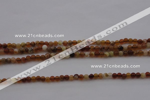 COP508 15.5 inches 4mm round natural red opal gemstone beads