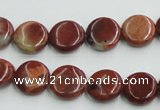 COP521 15.5 inches 12mm flat round red opal gemstone beads wholesale