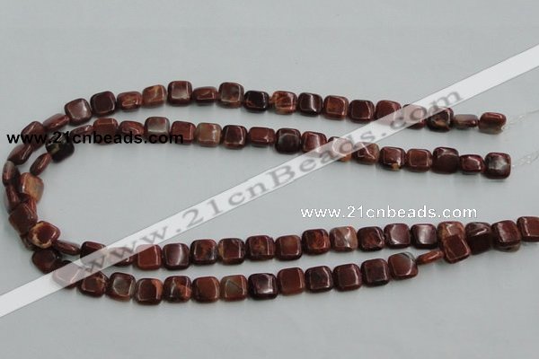 COP525 15.5 inches 10*10mm square red opal gemstone beads wholesale