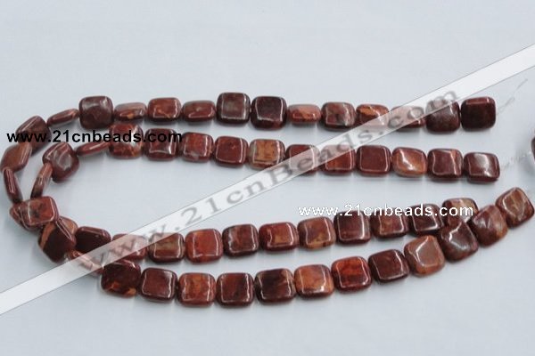 COP527 15.5 inches 14*14mm square red opal gemstone beads wholesale