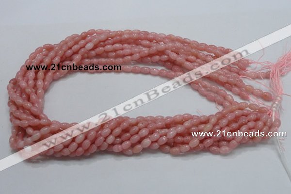 COP55 15.5 inches 5*7mm rice natural pink opal gemstone beads